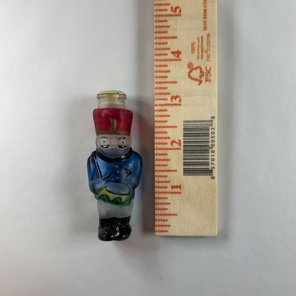 VINTAGE Toy Soldier Nutcracker Old World Christmas Blue Glass Light Cover Single - Picture 2 of 10